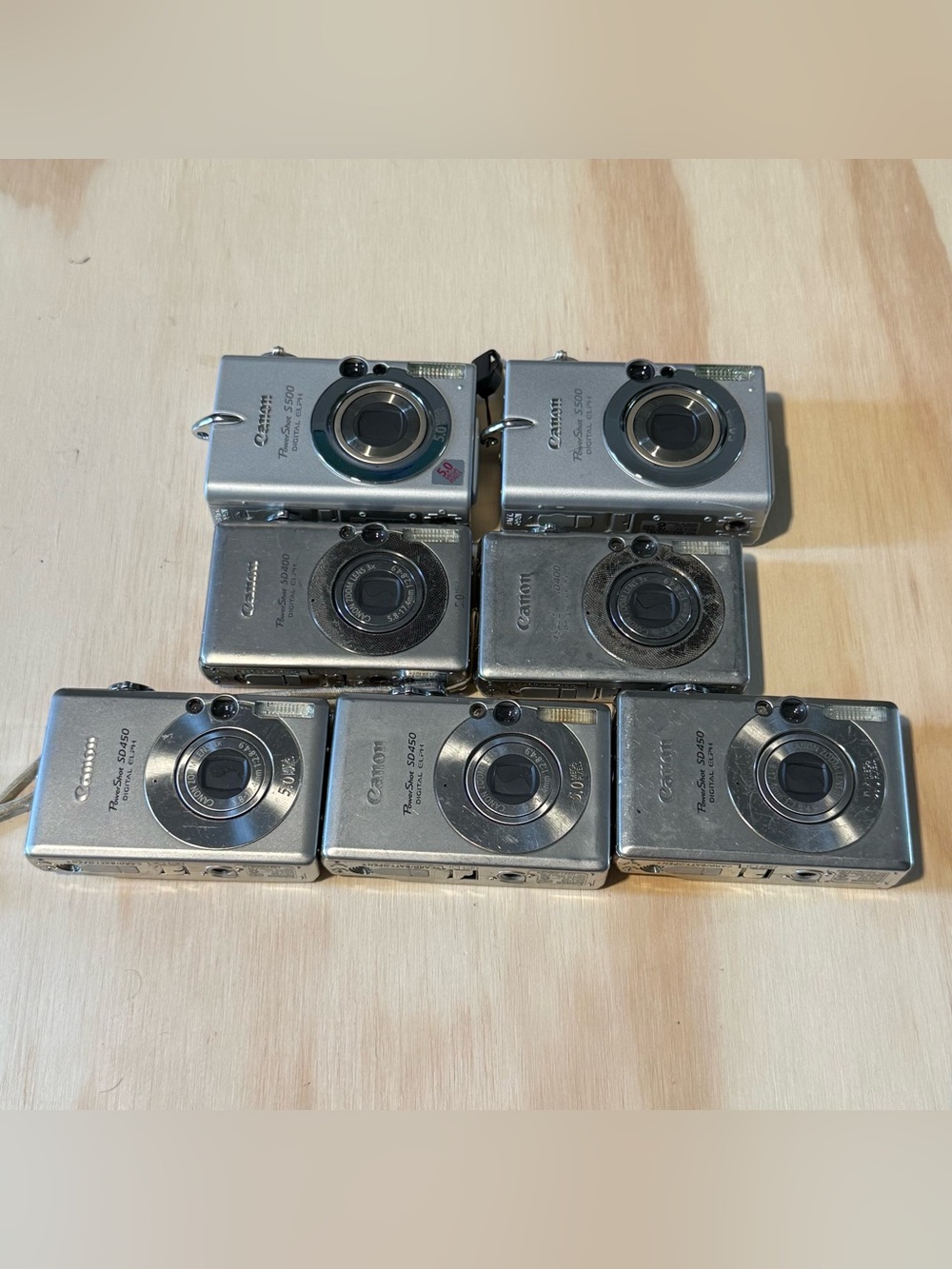 Lot Of 7 Canon Powershot Digital Cameras BROKEN“Parts/Repair-Only”Read Info Blw